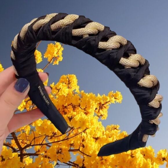 HAIR ACCESSORY HEADBAND BIG GOLD CHAIN - Picture 2 of 2